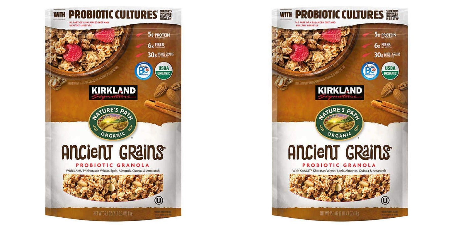 Kirkland Signature Nature's Path Organic Ancient Grain Probiotic Granola, 35.3 oz Pack of 2