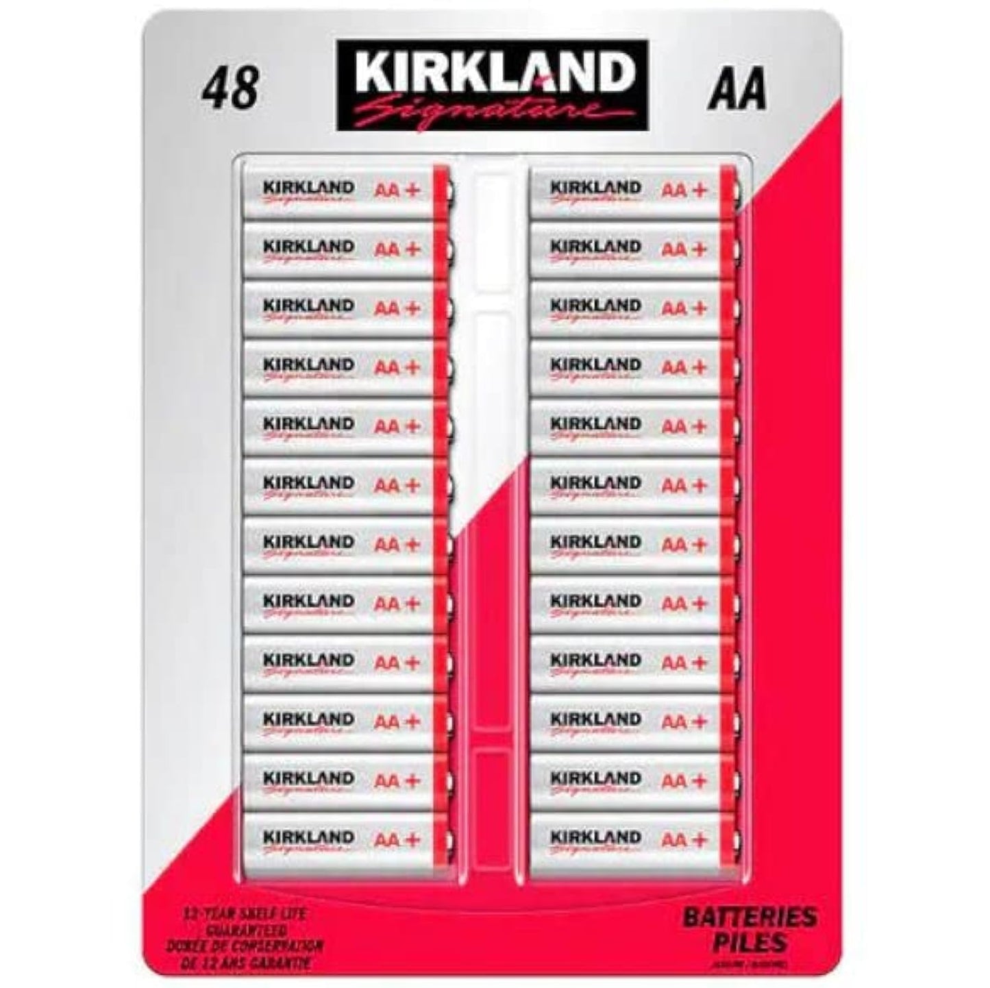 Kirkland Signature Alkaline AA Plus Batteries, 48 Count