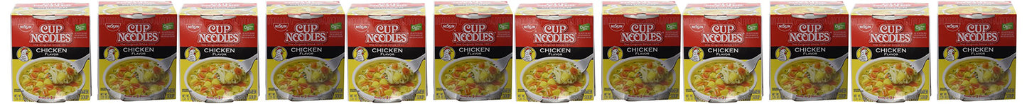 Nissin Cup O Noodles Chicken, 2.25-Ounce (Pack of 12)