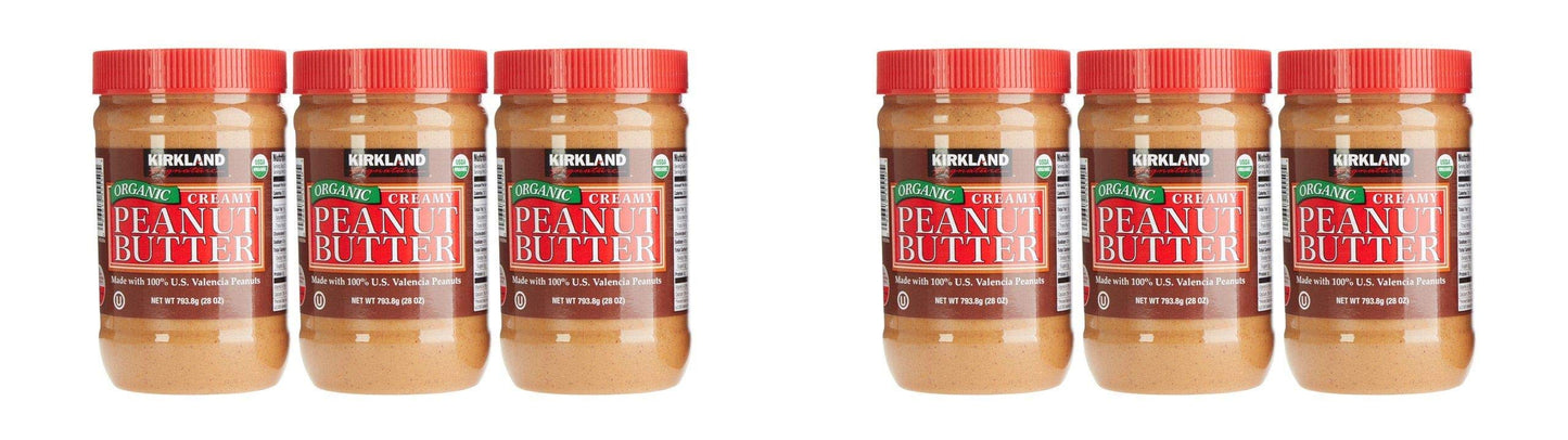 Organic Creamy Peanut Butter 3 - 28 Oz Jars Pack of 2