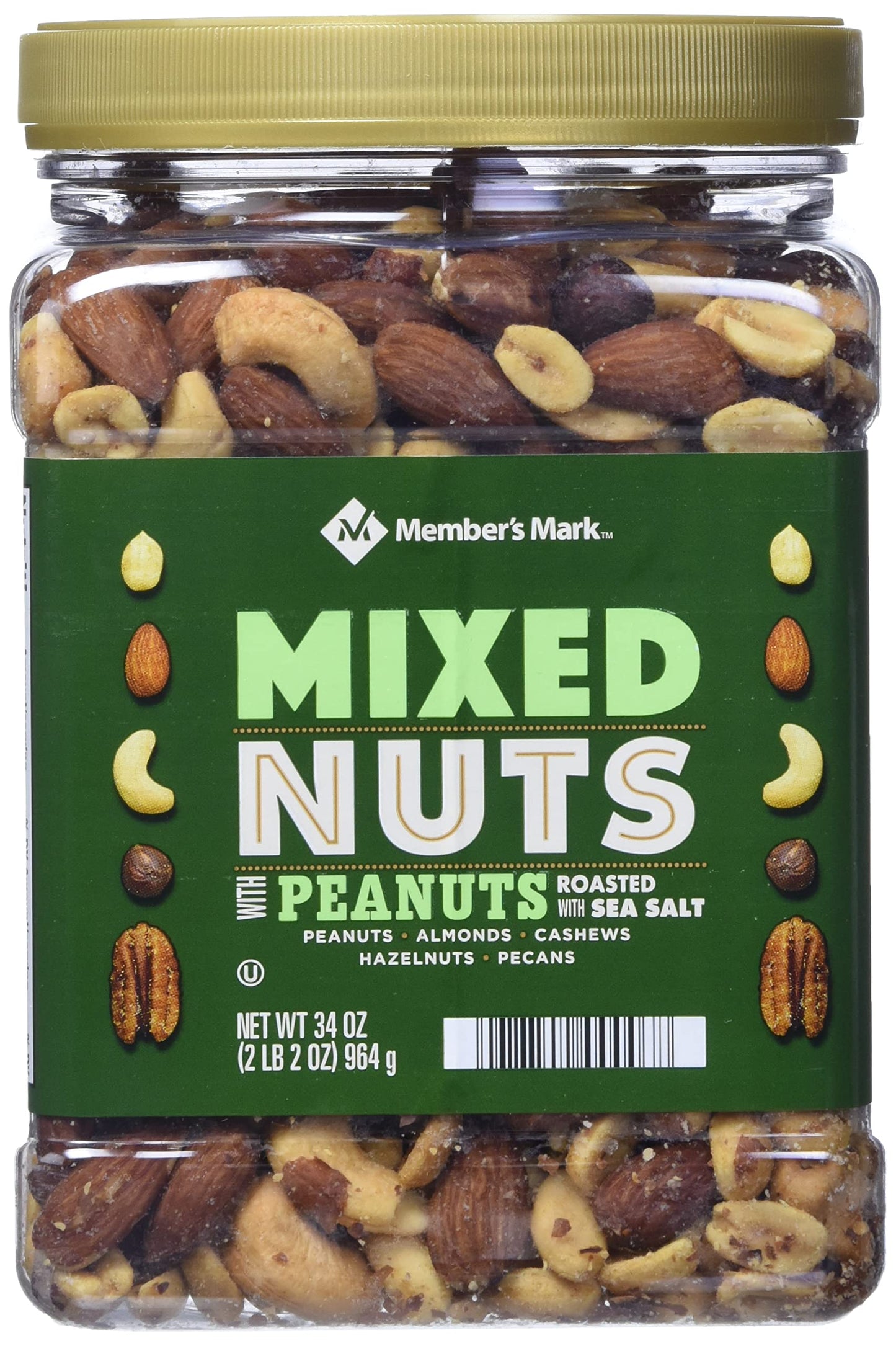 Member's Mark Deluxe Mixed Nuts with Sea Salt, Salty, 34 Ounce