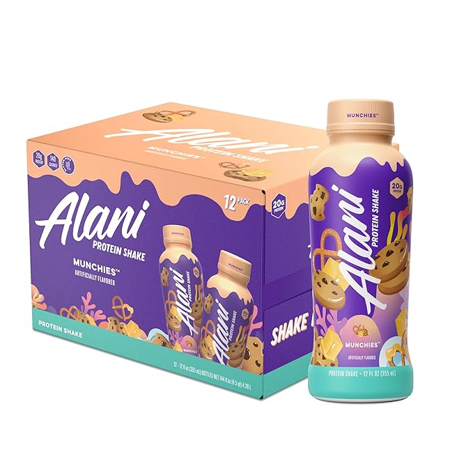 Alani Protein Shake Munchies 12 oz (12 Bottles, 144 oz)