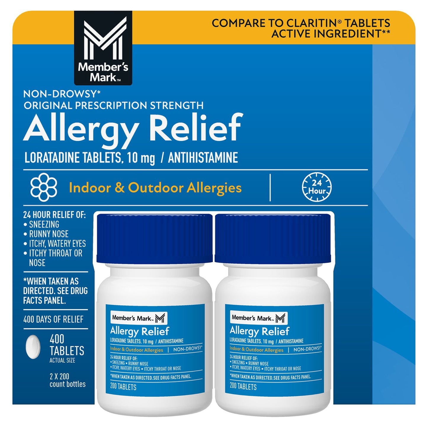 Member’s Mark Allergy Relief Loratadine Tablets 10 mg, 400 ct.