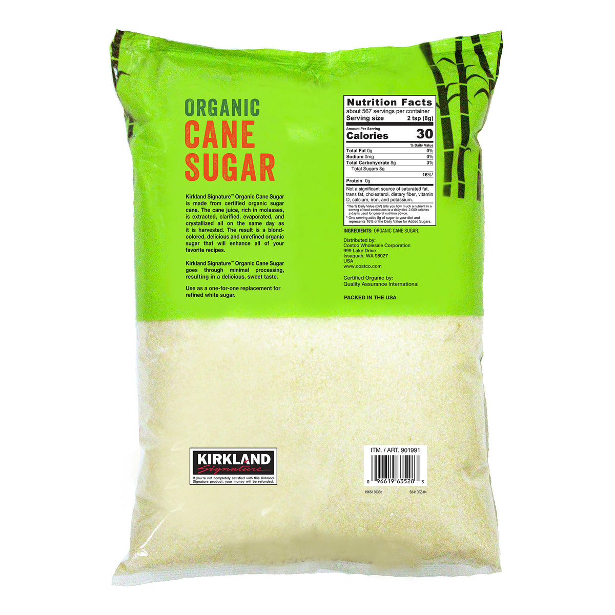KIRKLAND SIGNATURE ORGANIC CANE SUGAR 10 LB
