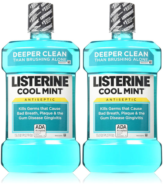 Listerine Antiseptic Cool Mint Mouthwash, 50.72 Fl Oz, Pack of 2