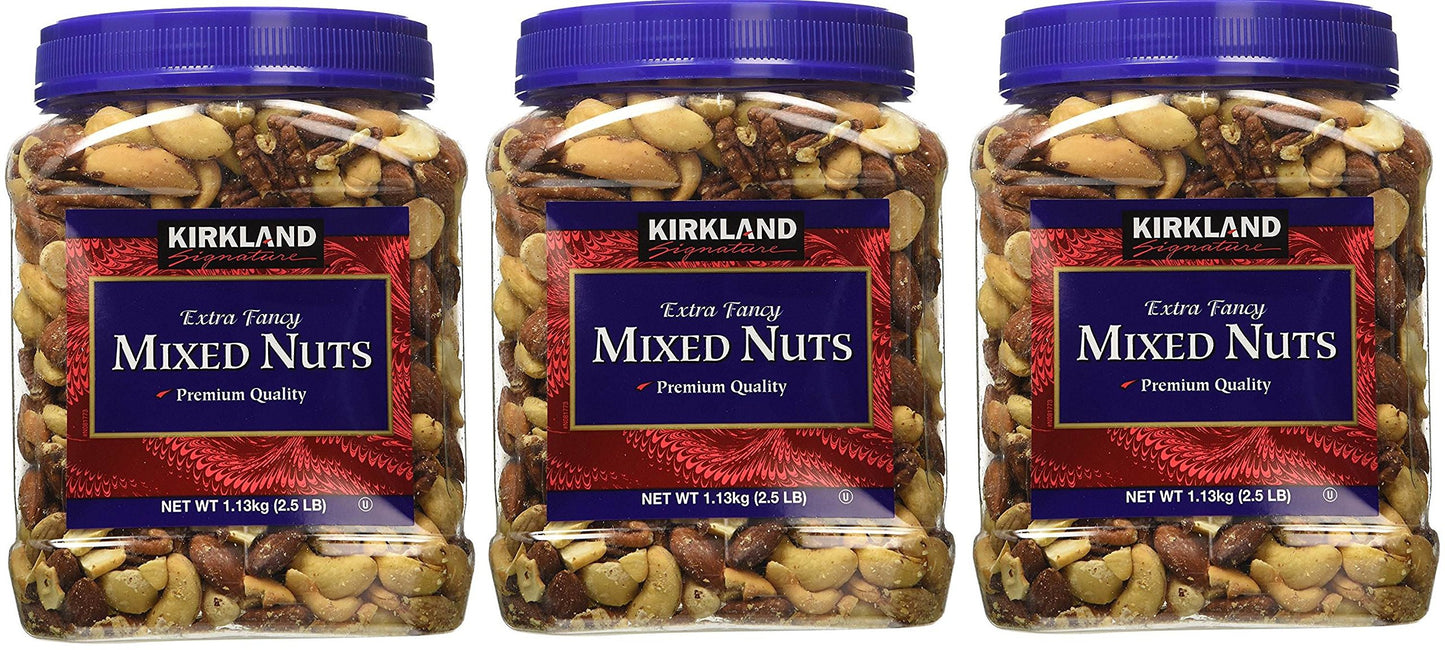 Signatures Kirkland, 3 Tubs (Fancy Mixed Nuts, 2.5 LB)