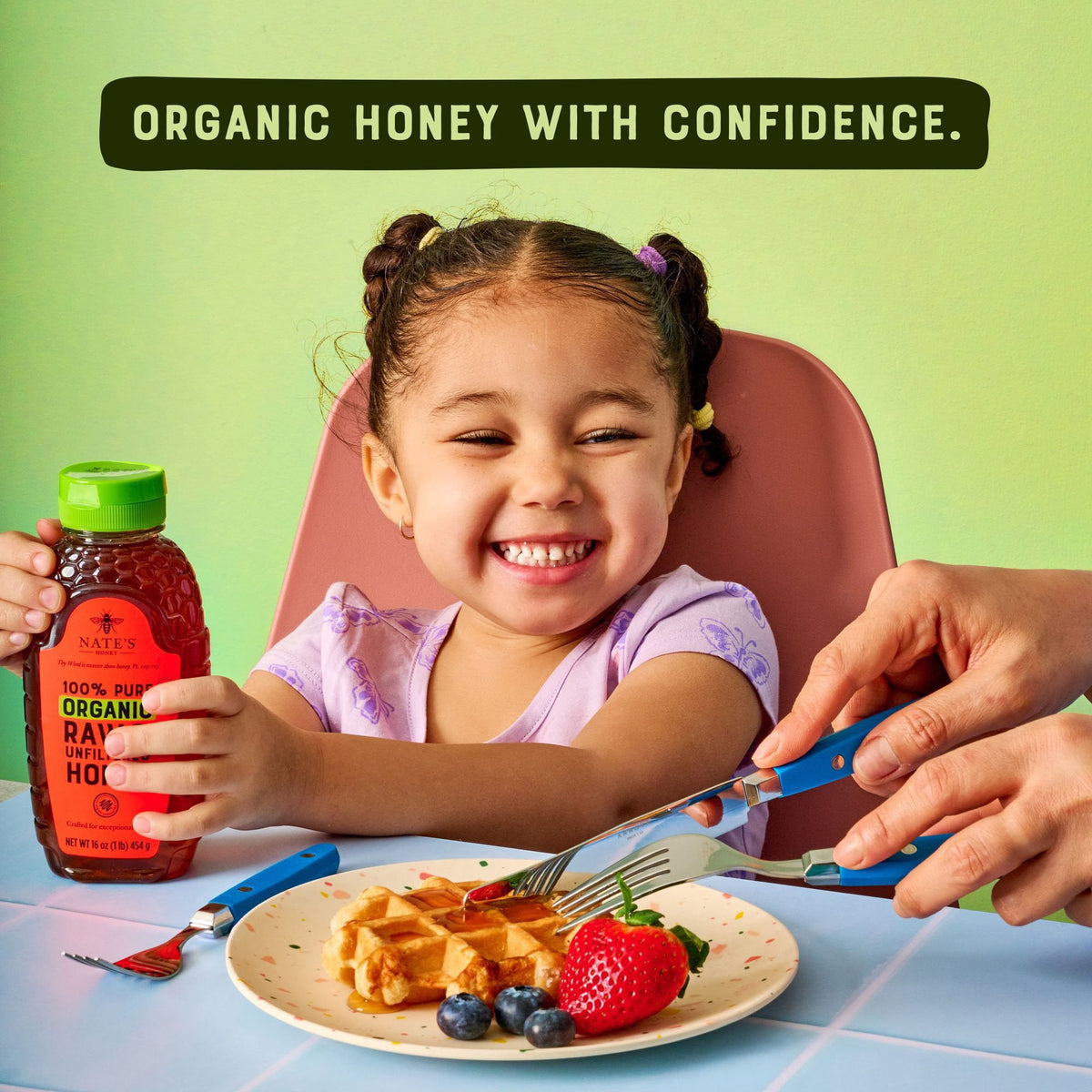 Nate's Honey 100% Organic Pure Raw and Unfiltered Honey, 40 oz.