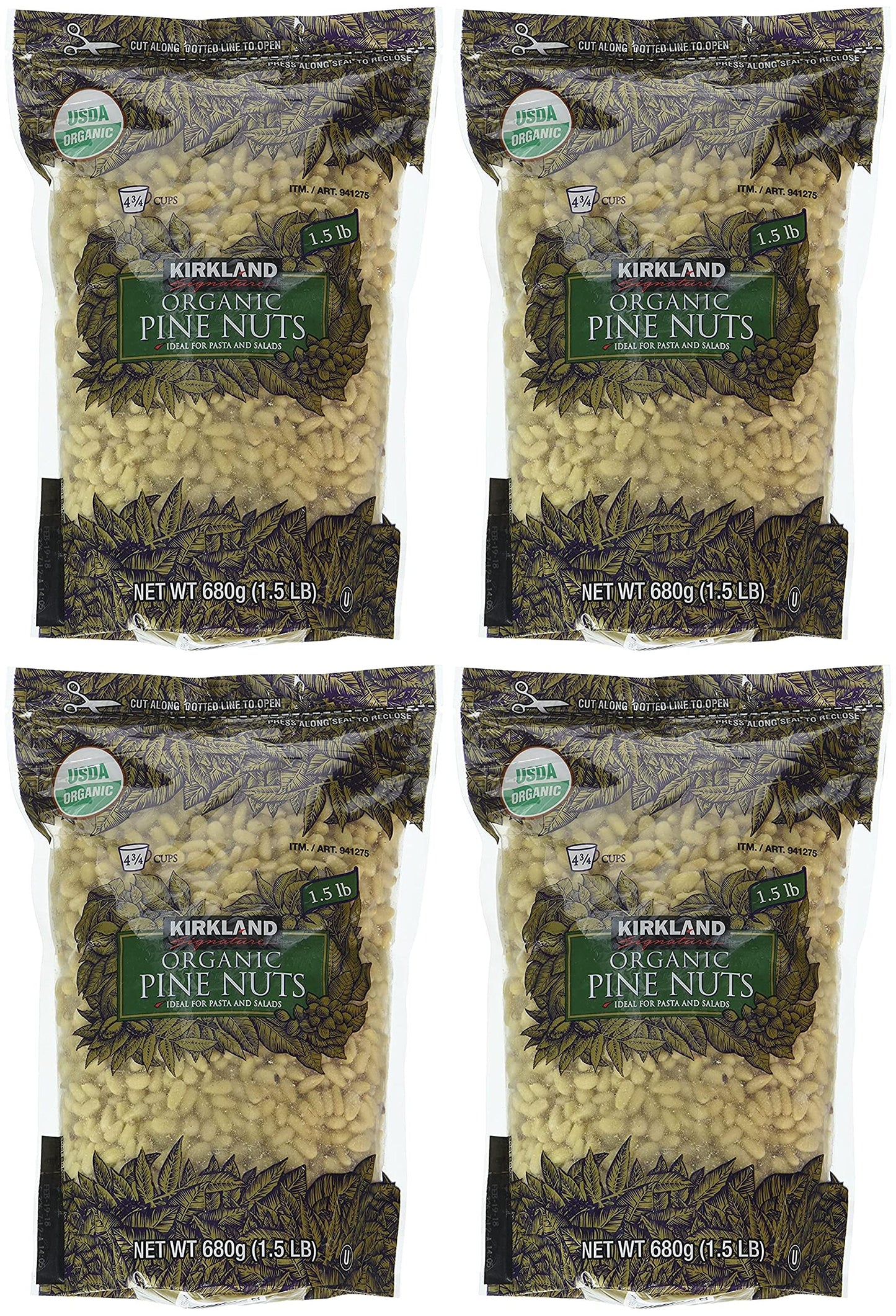 Kirkland Signature Organic Pine Nuts, 680 g SET of 4