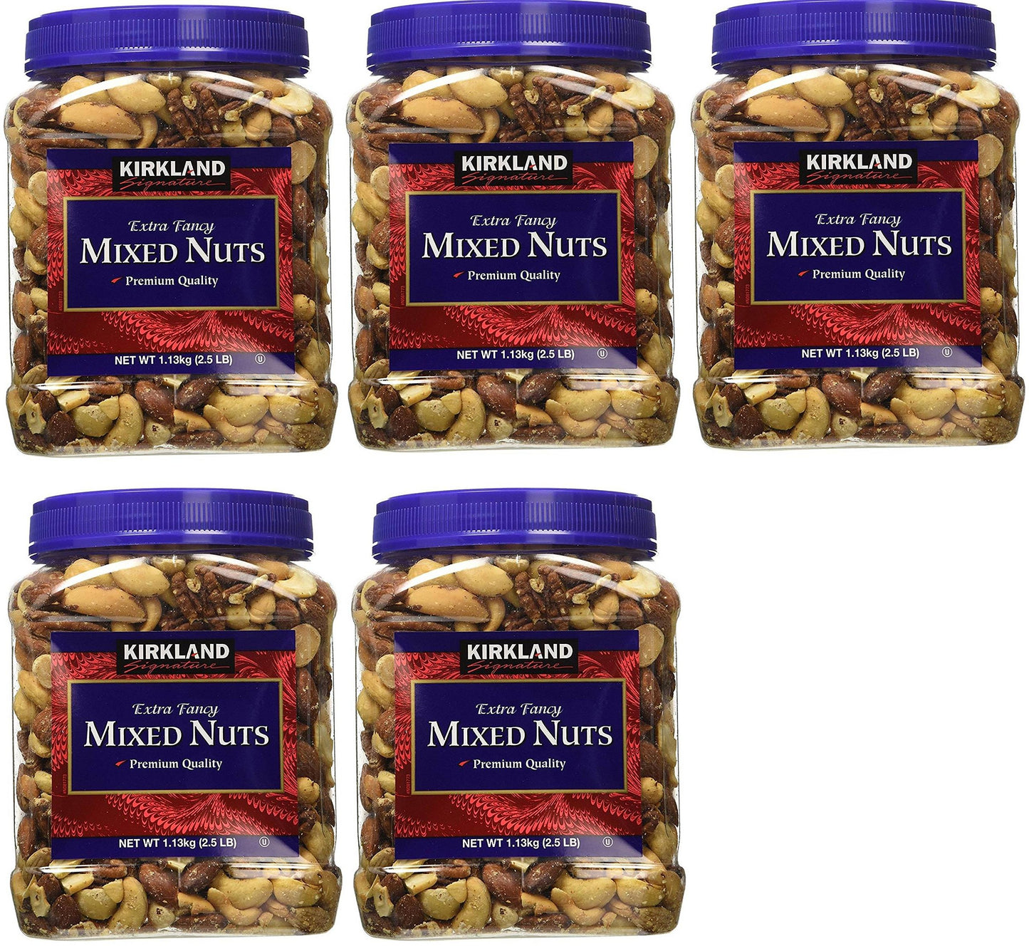Signatures Kirkland, 5 Tubs (Fancy Mixed Nuts, 2.5 LB)