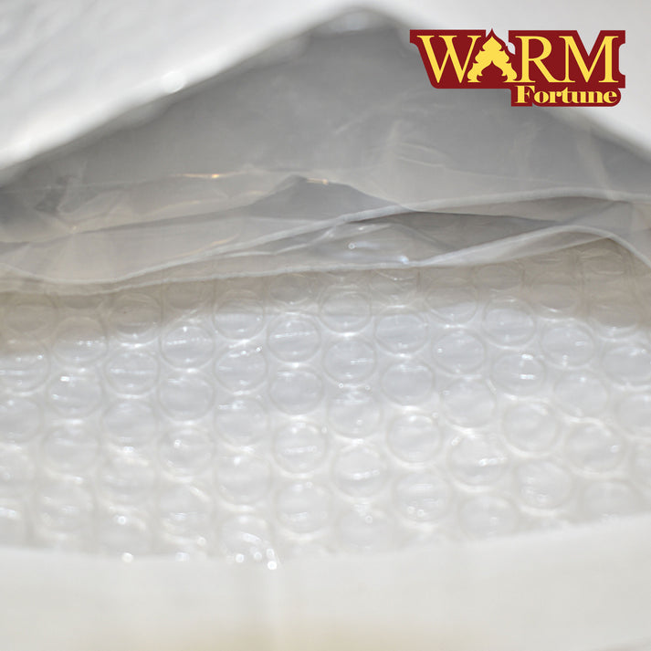 Warm Fortune Bubble Poly Mailer, 9”x12” (White/Gray)