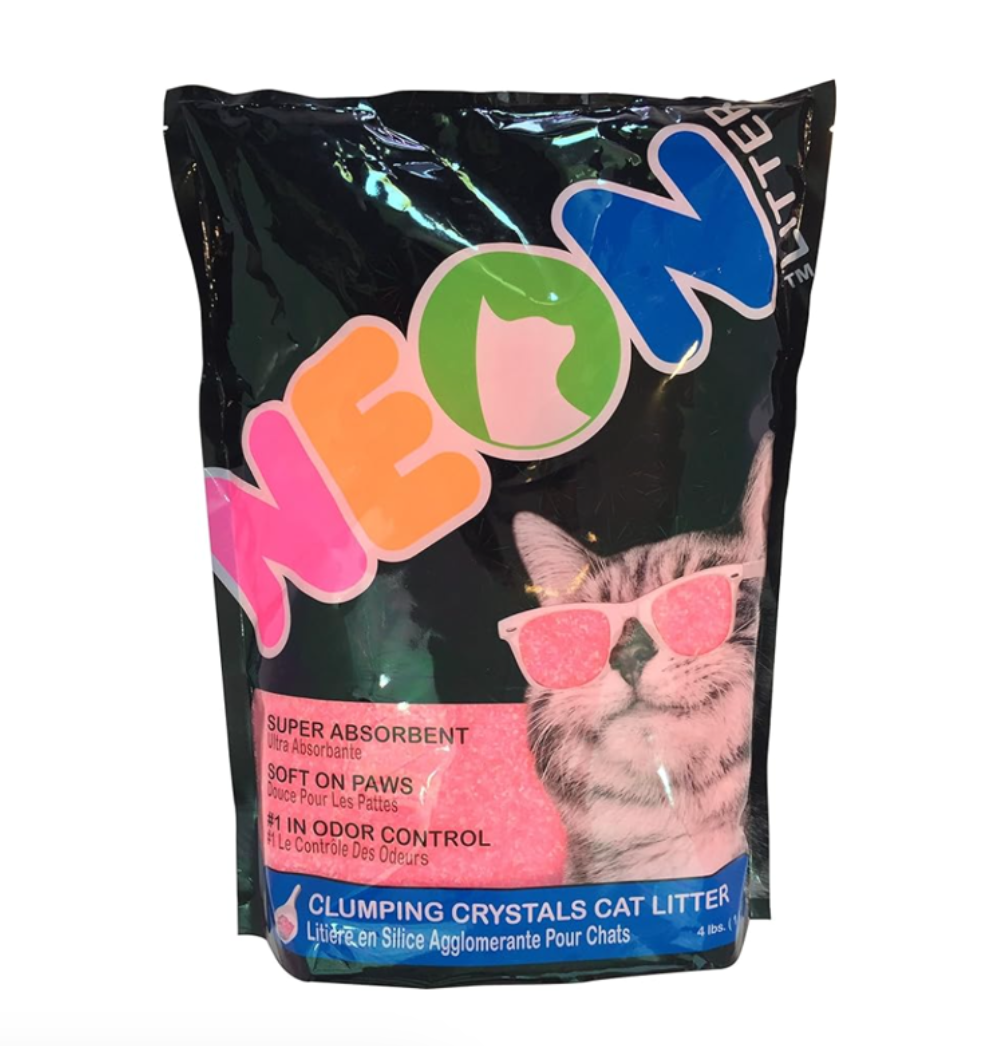 NEON Clumping Silica Gel Crystal Cat Litter, Pink (4 LB)