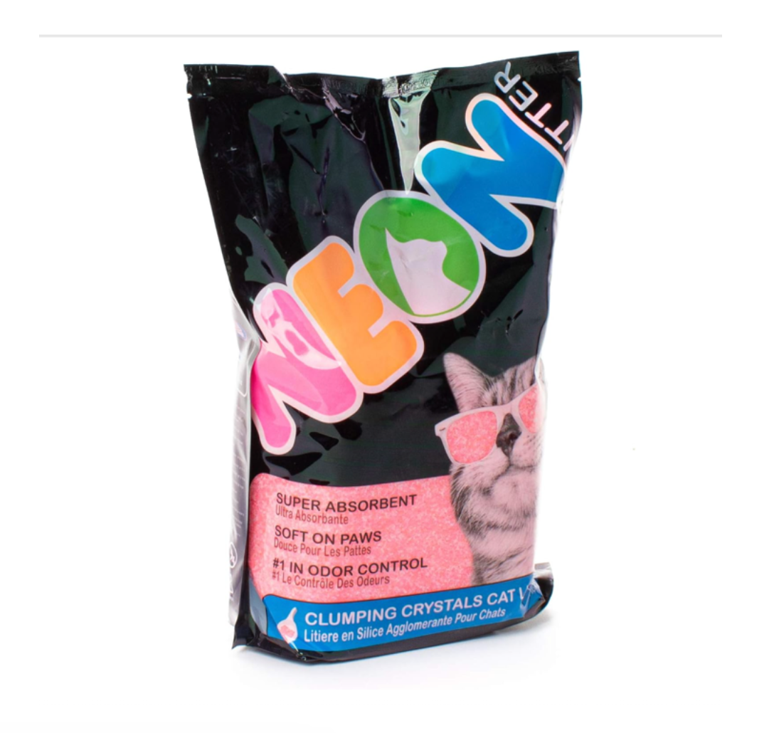 NEON Clumping Silica Gel Crystal Cat Litter, Pink (4 LB)