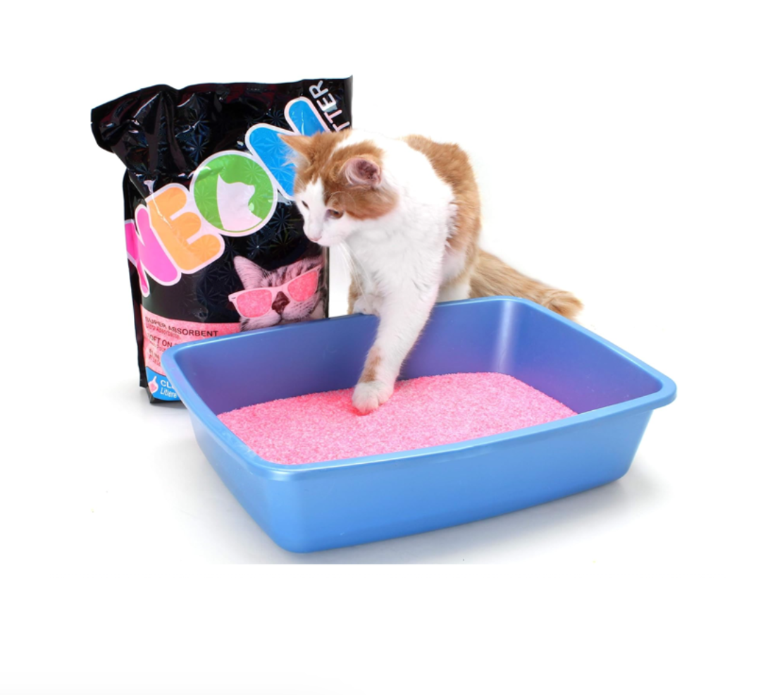 NEON Clumping Silica Gel Crystal Cat Litter, Pink (4 LB)