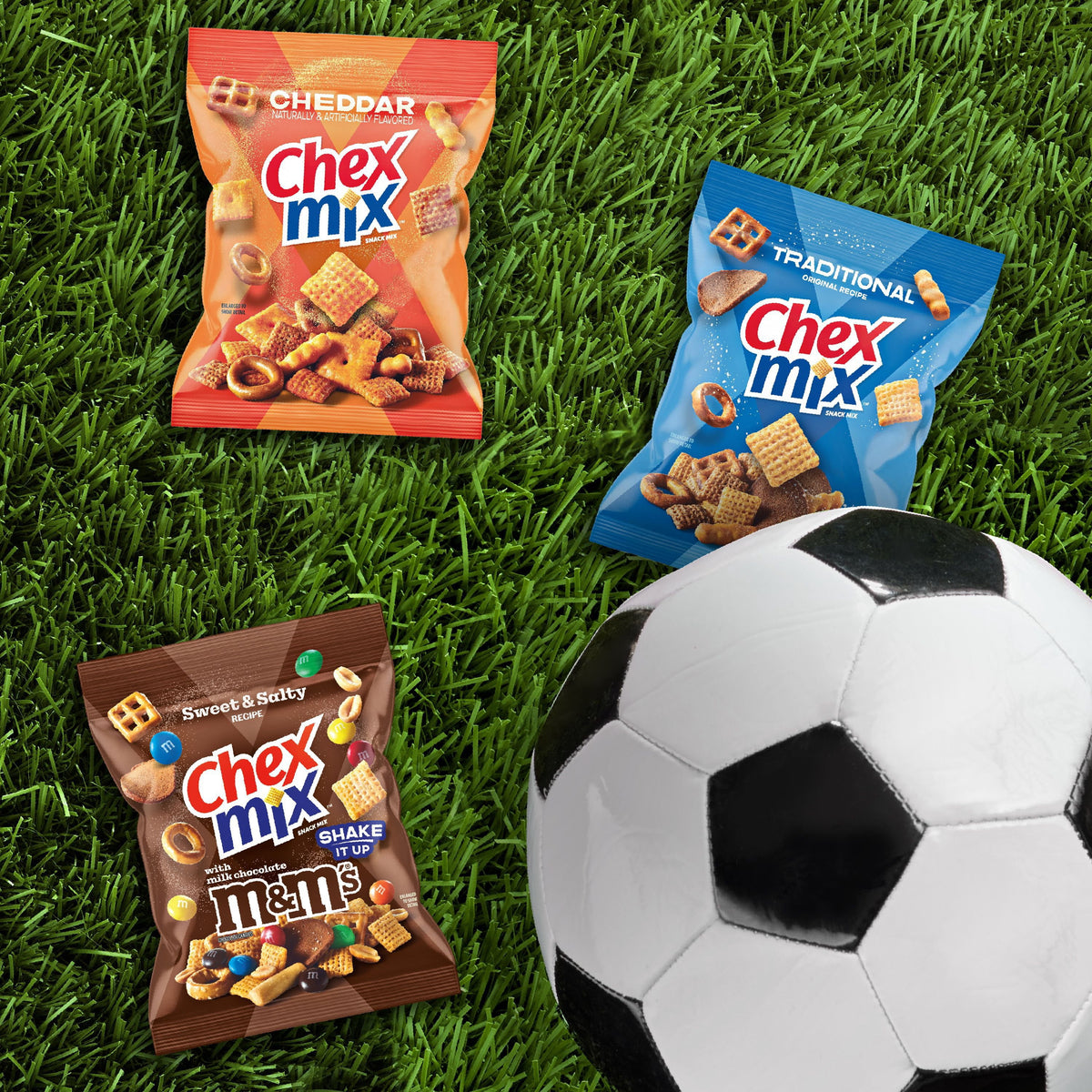 Chex Mix Traditional, Cheddar and M&M Sweet & Salty Mix Variety Pack, 1.75 oz., 40 pk.