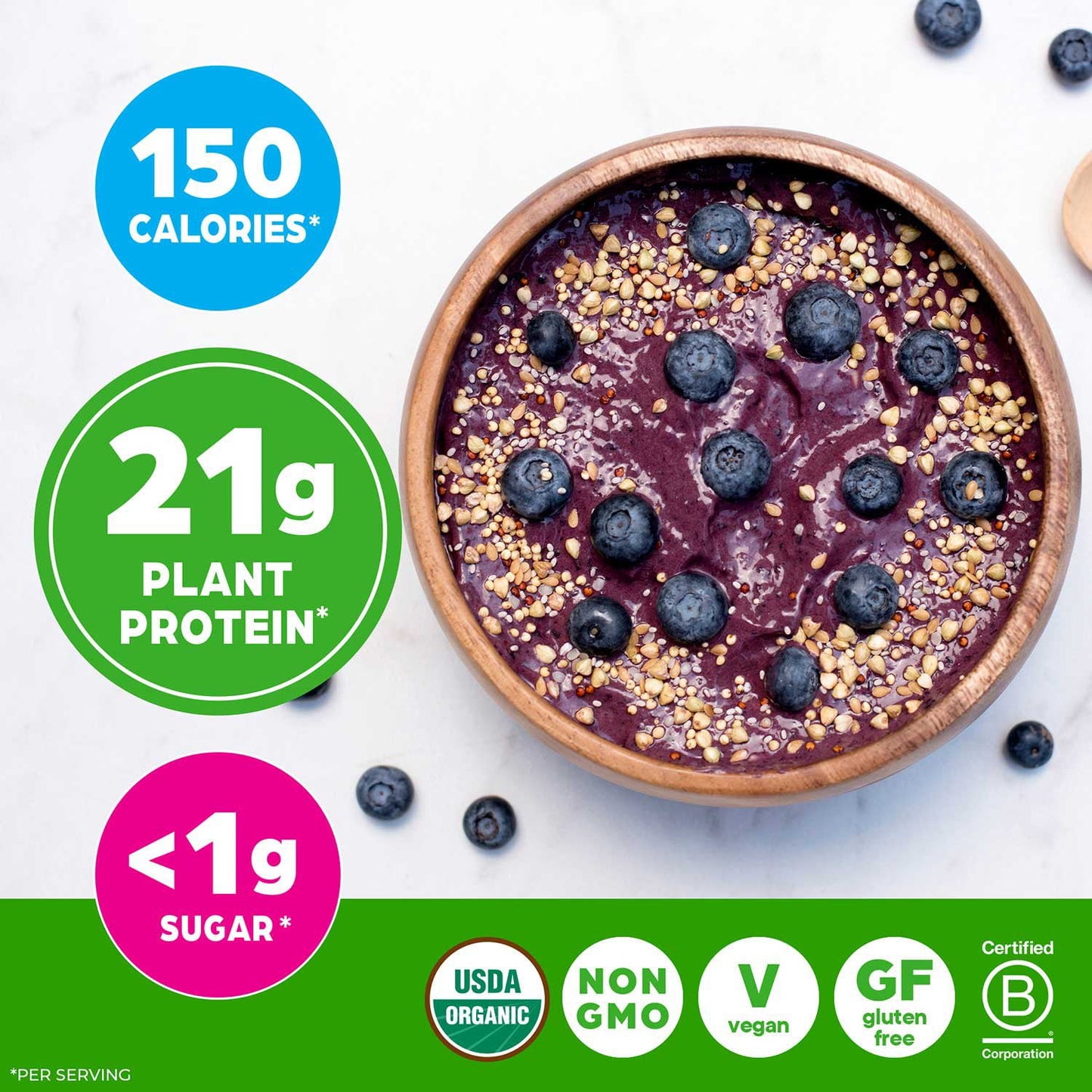 Orgain Organic 21g Plant-Based Protein Powder, Vanilla Bean 2.74 lbs.