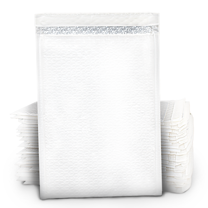 Warm Fortune Bubble Poly Mailer, 9”x12” (White/Gray)