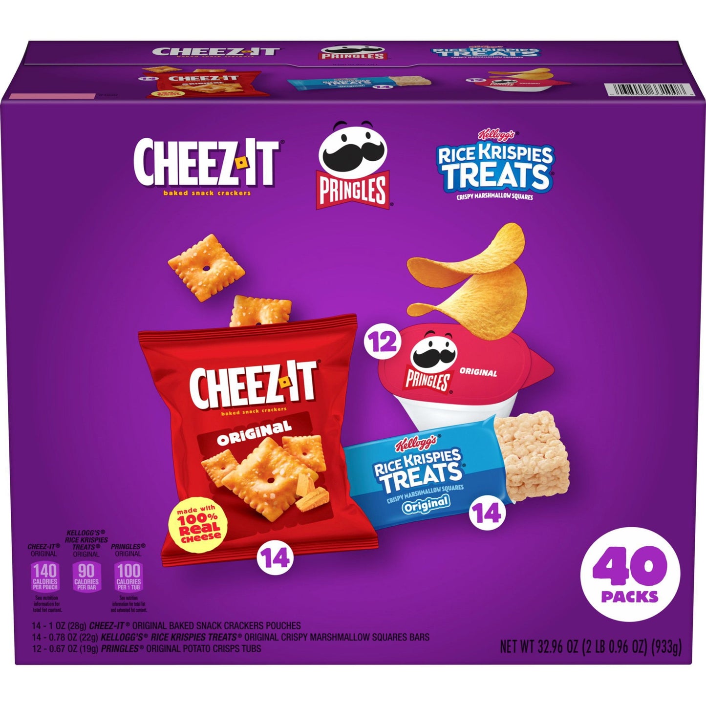 Classic Snack Mix Cheez-It Pringles RKT Variety Pack, 40 ct.