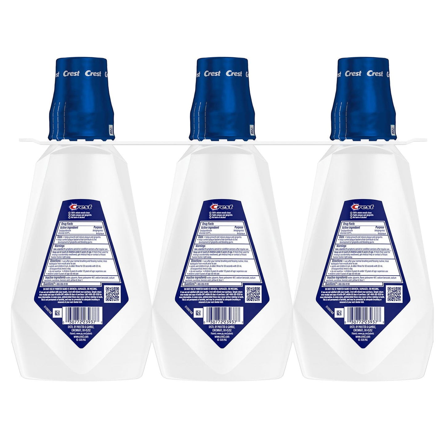 Crest Advantage Clean Breath Mouthwash, Spearmint, 33.8 fl. oz., 3 pk.