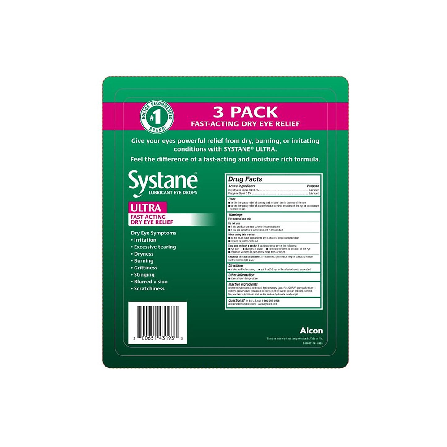 Systane Ultra Lubricant Eye Drops, 1/3 fl. oz., 3 pk.