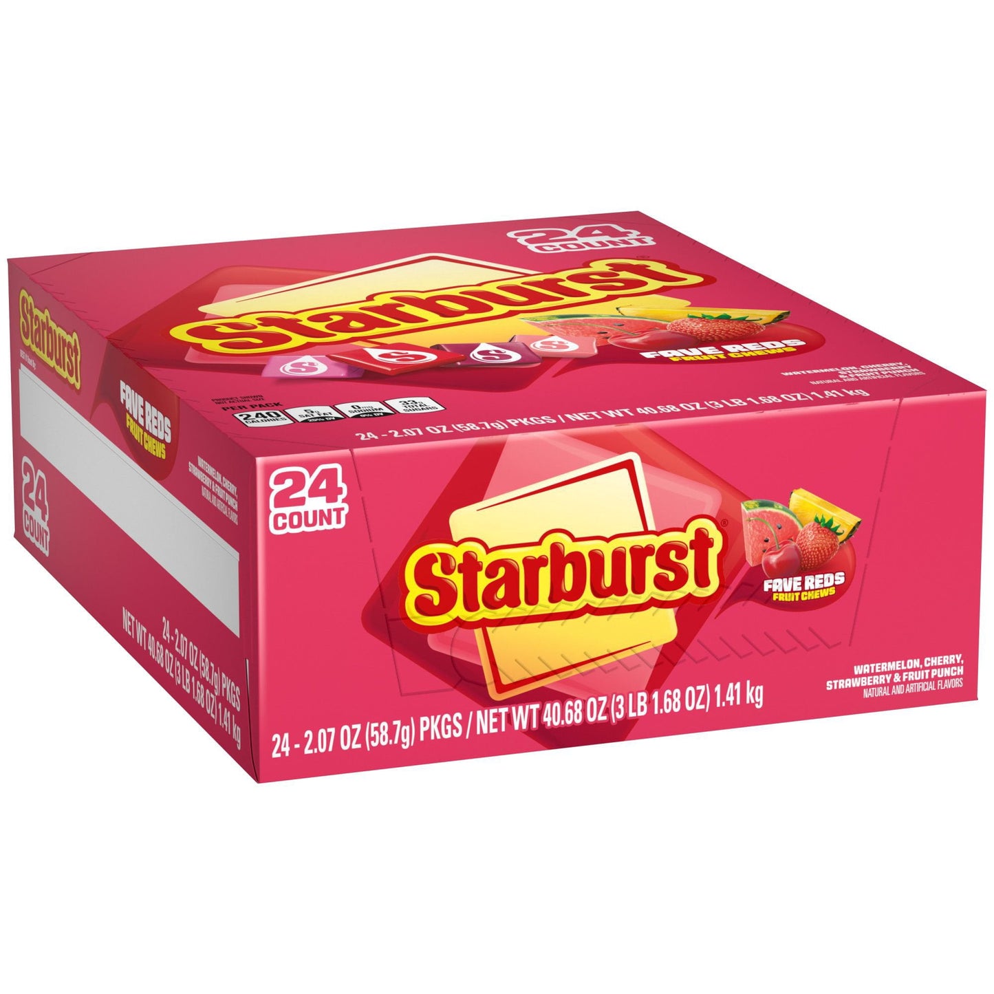 Starburst FaveReds Fruity Chewy Candy Full Size Bulk Pack, 2.07 oz., 24 ct.