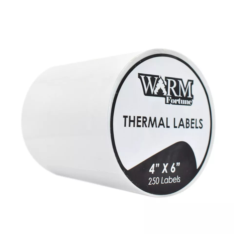 Warm Fortune Direct Zebra Thermal Shipping Labels 4" x 6" 250 labels/Roll
