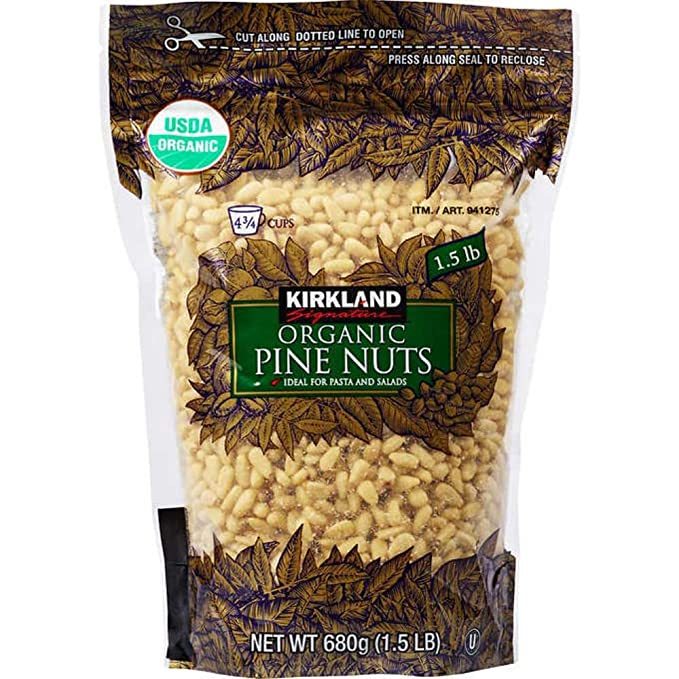 Kirkland Signature Organic Pine Nuts and Pecan Bundle - Includes Kirkland Signature Organic Pine Nuts (1.5 LB) and Pecan Halves (2.0 LB)