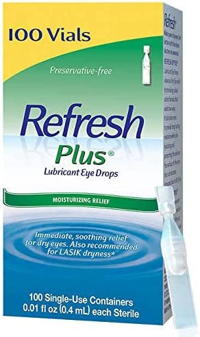 Allergan Refresh Plus Lubricant Eye Drops Single-Use Vials-Larger Size 1 Pack(100 Ct)