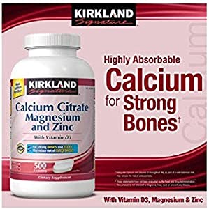 Kirkland Signature™ Calcium Citrate with Vitamin D, Magnesium and Zinc 2 Bottles,