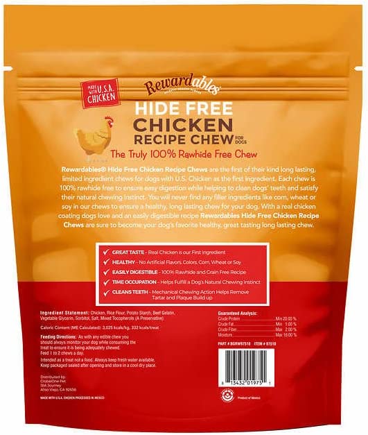 Rewardables Chicken Chew 100% RaHide Chew Easily Digestable