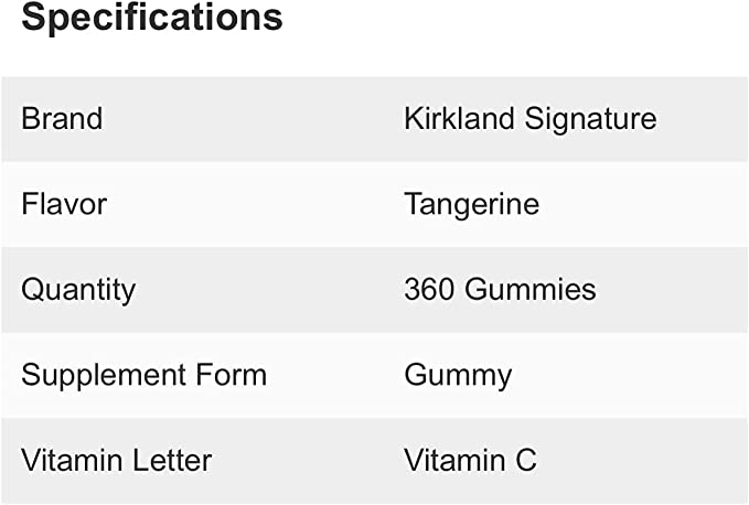 Kirkland Signature Vitamin C 250 mg., 180 Adult Gummies