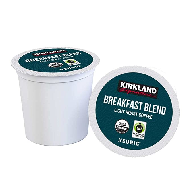 Kirkland Signature Organic Breakfast Blend Light-Roast Coffee, 120 K-Cup Pods