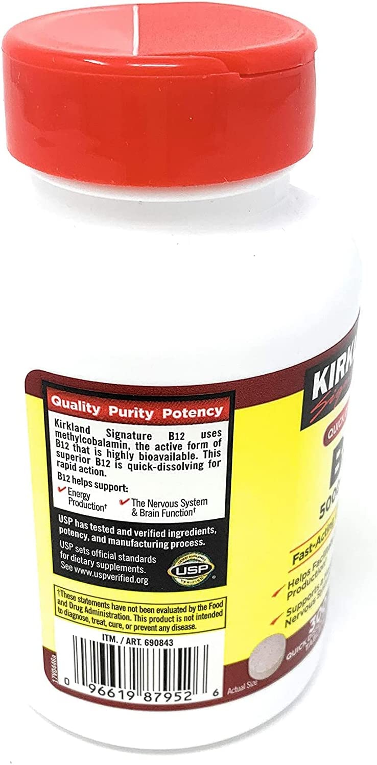 Kirkland Signature – Daily Multi 500 Tablets AND Vitamin B12 5000mcg Fast-Acting, Cherry Flavor 300 Tablets, BUNDLE (2 Bottles)