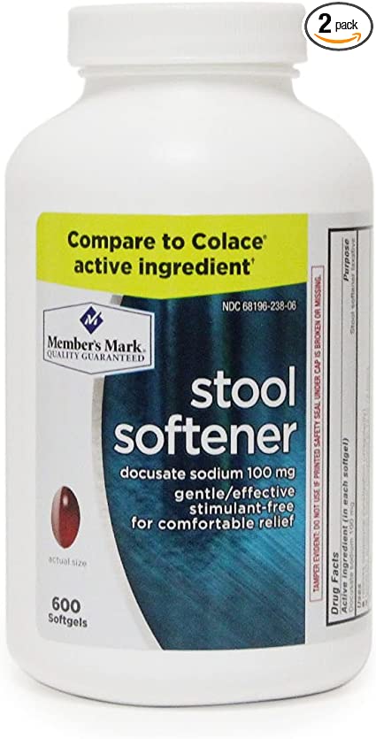 Members Mark Stool Softener, Docusate Sodium 100mg