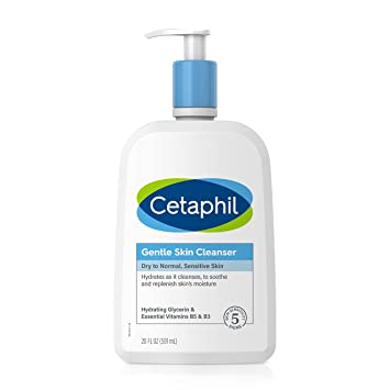 Face Wash by CETAPHIL, Hydrating Gentle Skin Cleanser for Dry to Normal Sensitive Skin, NEW 20oz, Fragrance Free, Soap Free and Non-Foaming