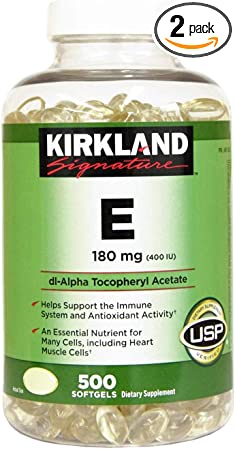 Kirkland Signature, Vitamin E 400 IU brdqt 500 Softgels (Pack of 2)