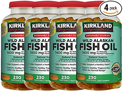 Kirkland Signature Wild Alaskan Fish Oil 1400 mg, 230 Softgels