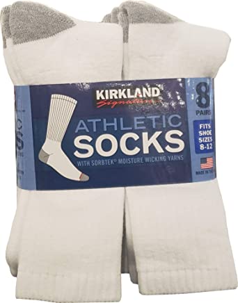 Kirkland Signature Men's Athletic Sock 8-pair, White