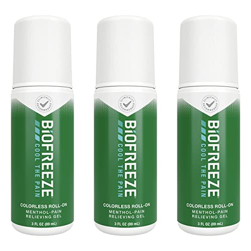 Biofreeze Roll-On Pain-Relieving Gel 3 FL OZ, Green (Pack Of 2) Topical Pain Reliever For Muscles And Joints From Arthritis, Backache, Strains, Bruises, & Sprains