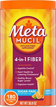 Metamucil Fiber Supplement, 180 Servings, 4-in-1 Psyllium Husk