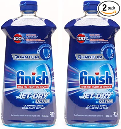 Finish Quantum Jet-Dry Ultra Dishwasher Rinse Agent, 315 Washes x 2 Pack