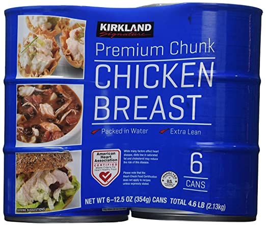 Kirkland Signature chicken breast, packed in water, premium chunk