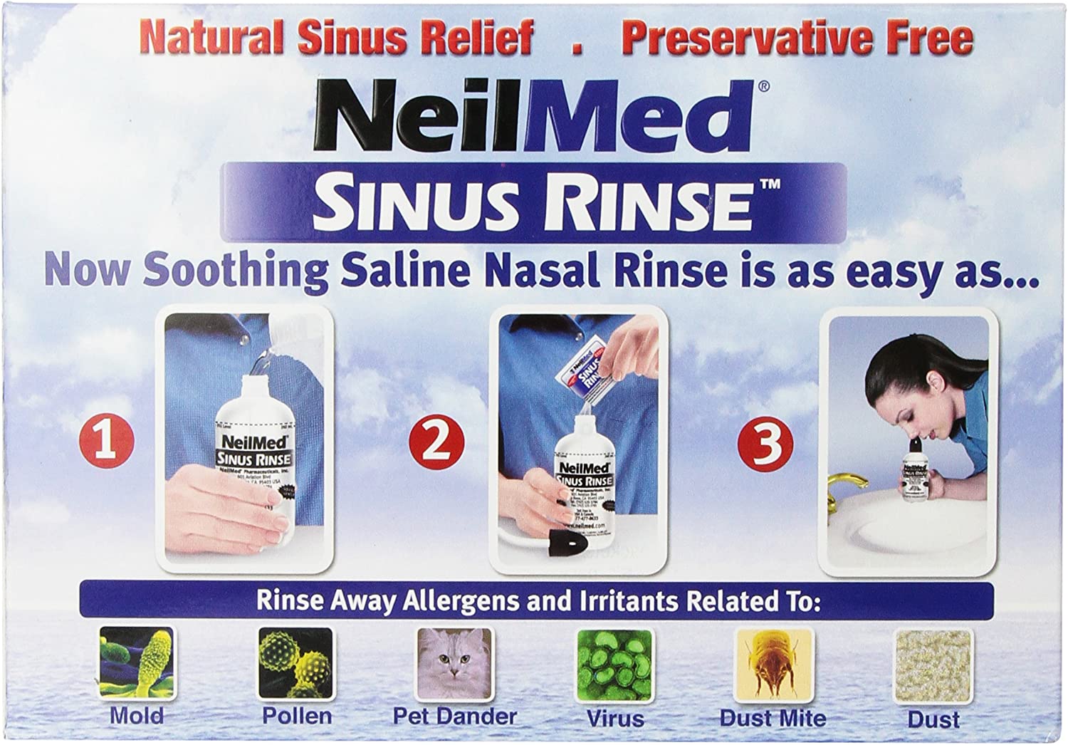 NeilMed Sinus Rinse - 2 squeeze Bottles 240mL (8fl oz) & Nasamist Sali –  BabyLuck Retail