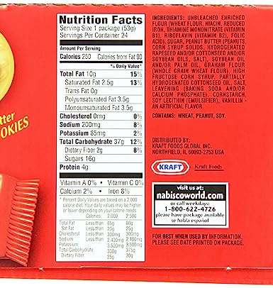 Nabisco Nutter Butter Sandwich Cookies, Peanut, 24 Count