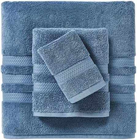 Member Mark 100% Cotton Hotel Premier Collection Luxury Bath Towel Bundle (Assorted Colors) (Denim, Bundle)
