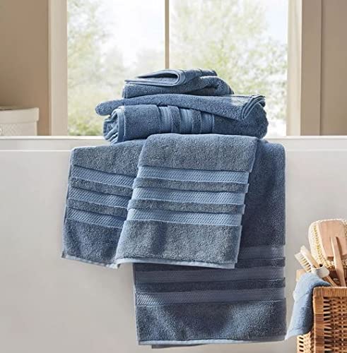 Member Mark 100% Cotton Hotel Premier Collection Luxury Bath Towel Bundle (Assorted Colors) (Denim, Bundle)