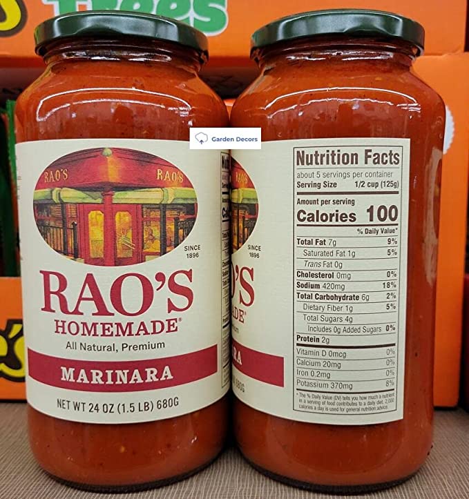 Rao’s Homemade All Natural, Premium Marinara 24oz 680g (Two Bottles)