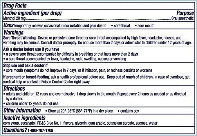 Vicks VapoCOOL Severe, WinterFrost Throat Drops, 200 Drops
