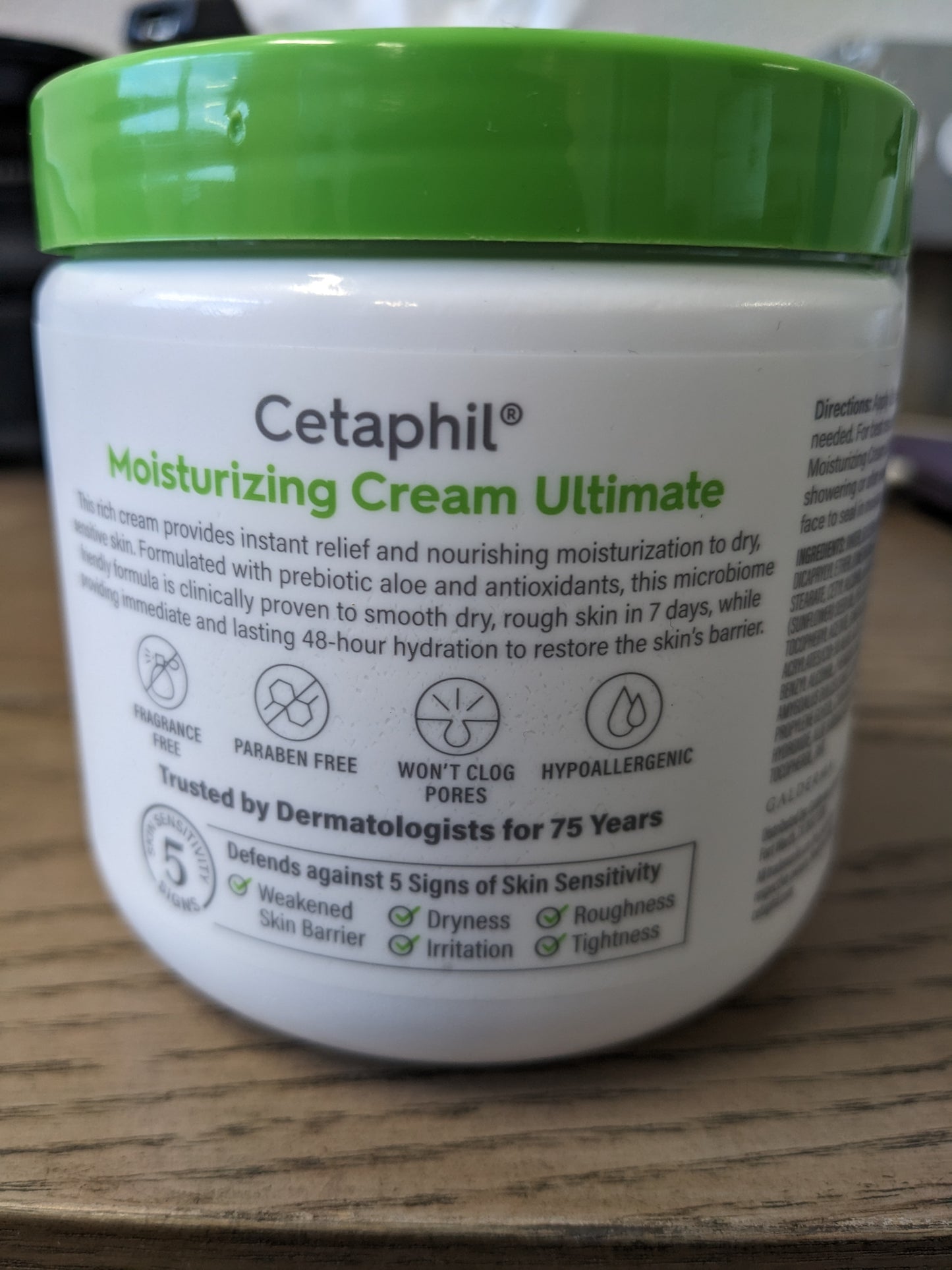 CETAPHIL Moisturizing Cream Ultimate with Prebiotic Aloe 16oz (Pack of 3)Very dry to Dry,Sensitive skin Hydrates for 48 hours & Smooths dry,rough skin