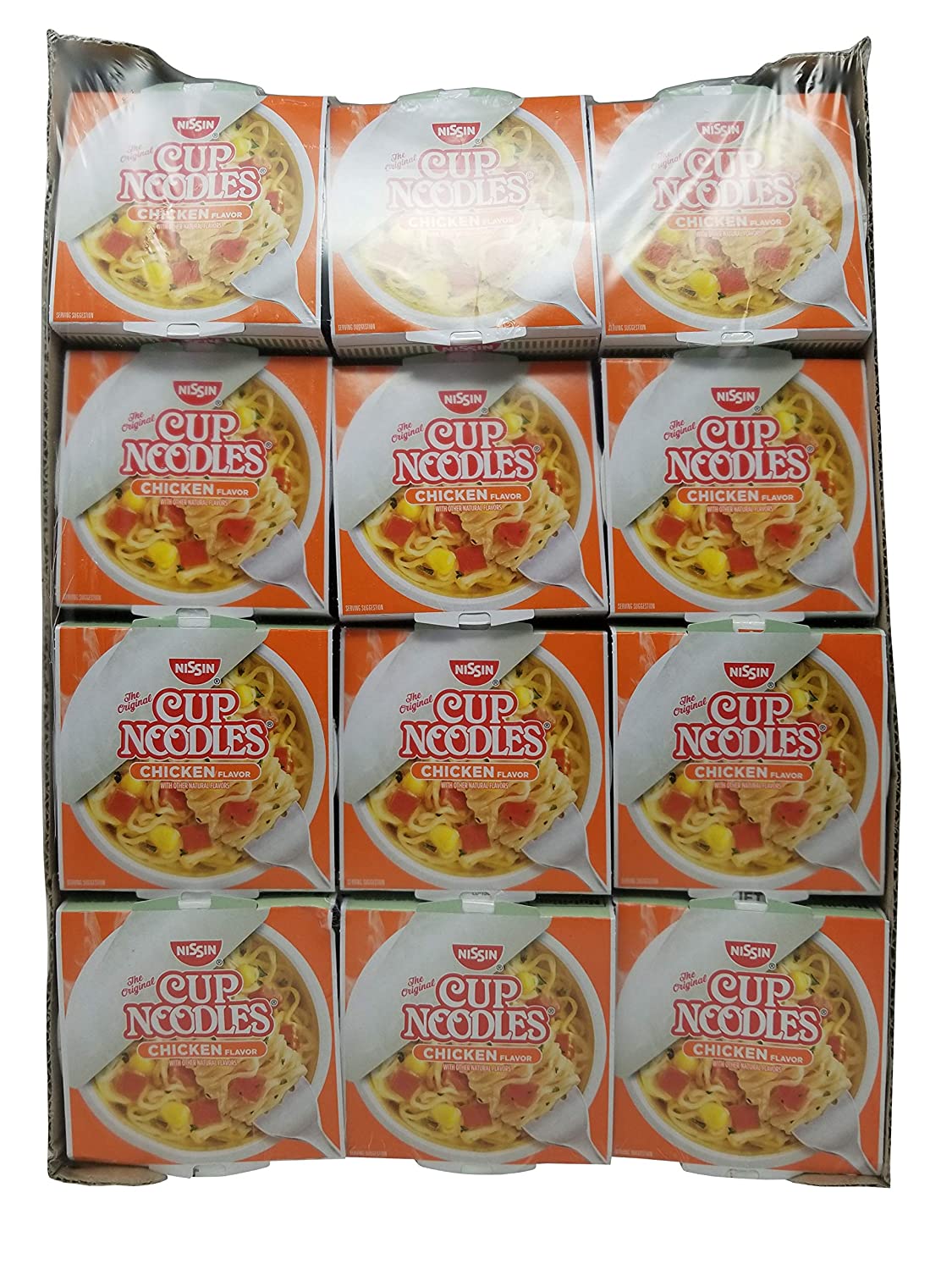 Nissin Cup Noodles Soup, Chicken Flavor, 2.25 oz (12 PACK)