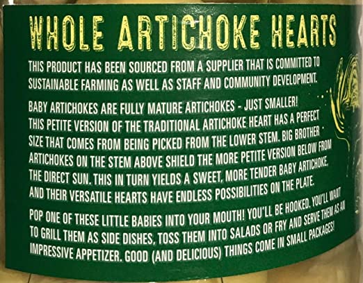 Member's Mark whole Tender Artichoke Hearts in water